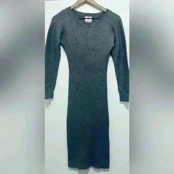 Hippie Rose Heather Grey Lightweight Bodycon Sweater Dress, Women's Size Small - Picture 1 of 10